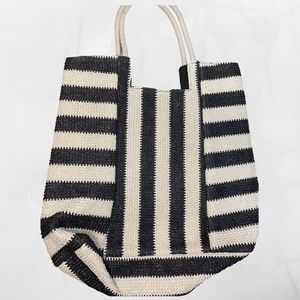 Black & Ivory Knit Bag